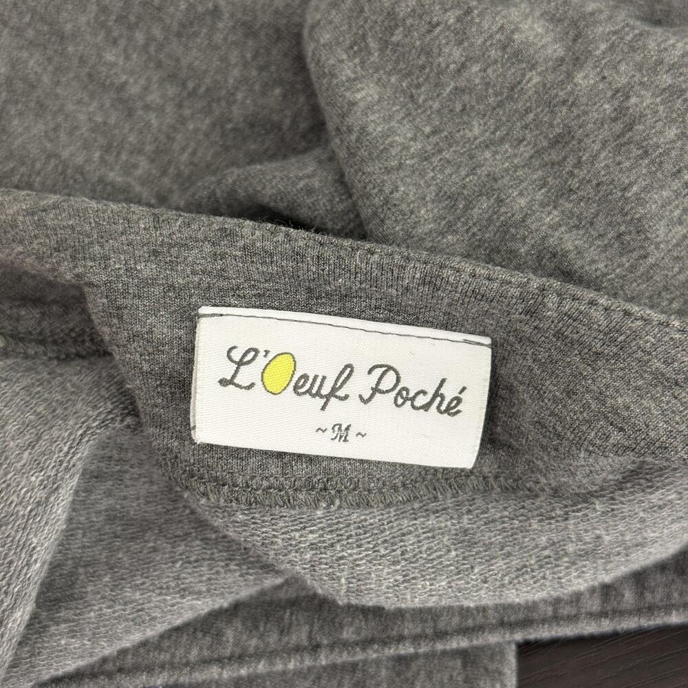 L'Oeuf Poche Baseline Cardigan Womens Medium Gray Zip Front Sweater Golf Preppy - Picture 3 of 9